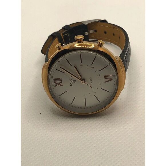 Fossil Q FTW5021 Women's Black Leather Analog Dial Wrist Hybrid Smart Watch HK41 - Picture 5 of 9